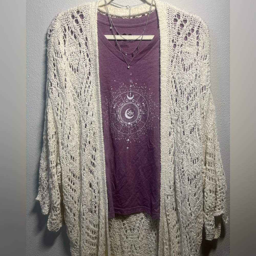 Lee Purple V-Neck Astrological T-Shirt
